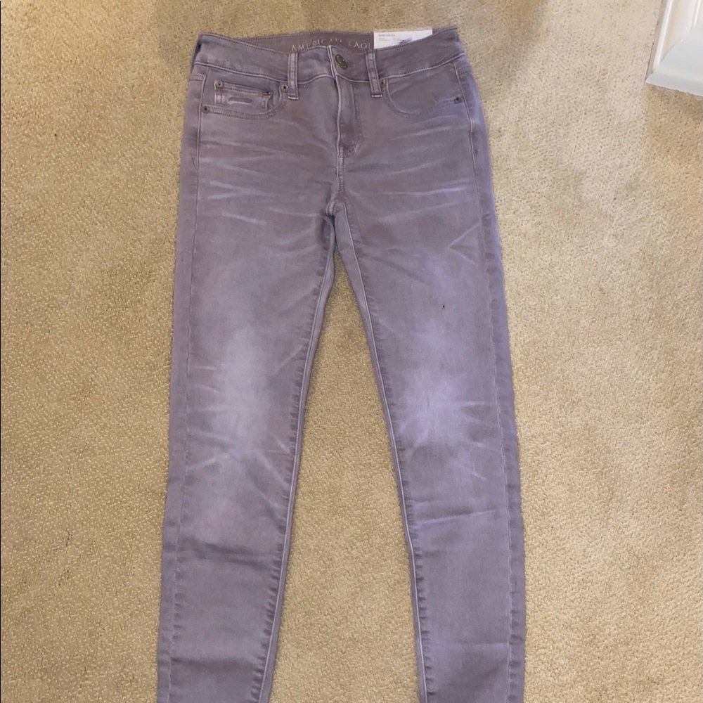 light grey/purple jeans